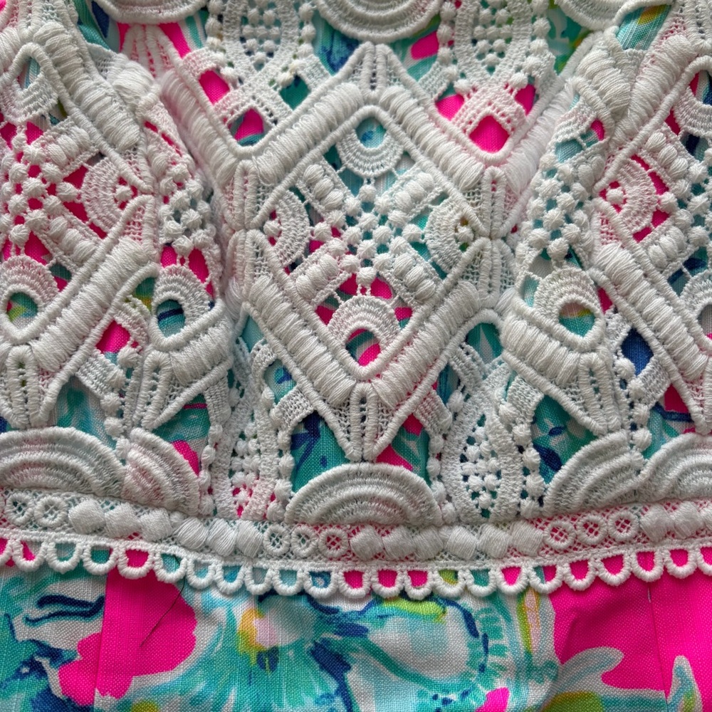 LILLY PULITZER BRYNN DRESS RAZ BERRY LOBSTERS IN LOVE Sz 00 Lined Resortwear - Picture 4 of 9